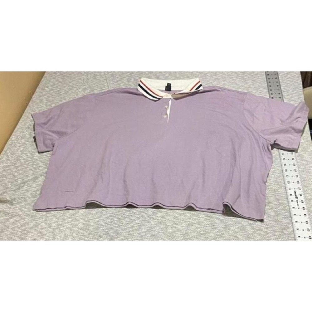 Wild Fable Purple Polo  crop T-Shirt women XL. SKU-B696